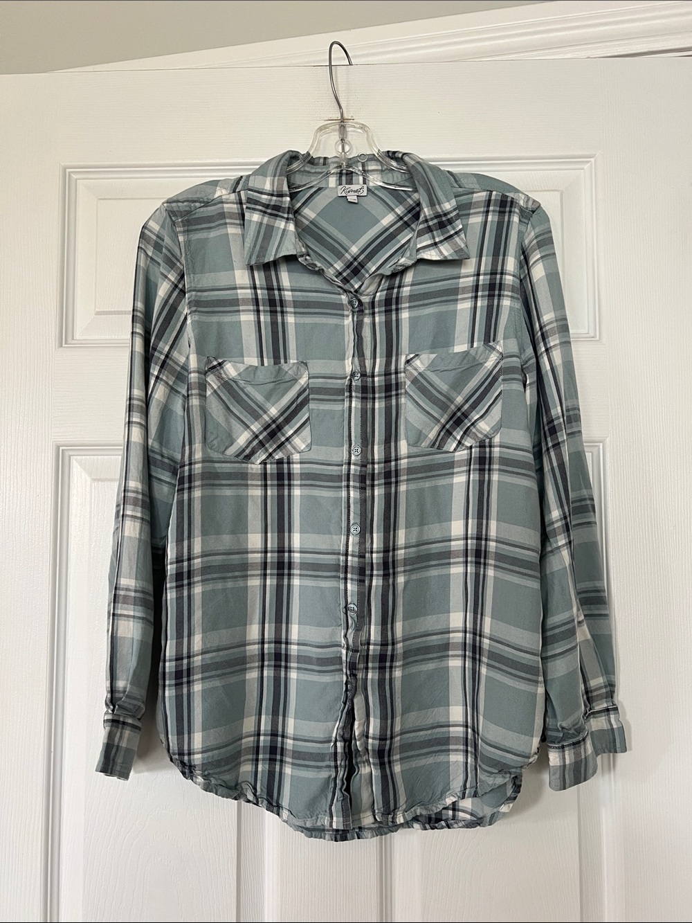 Kismet Sage Green Plaid Button-Down Shirt